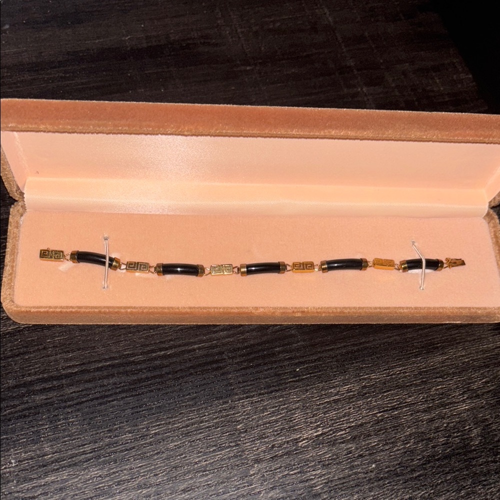 Gold and Black Link Bracelet